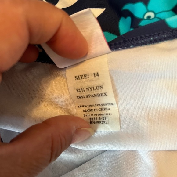 Kanu Surf Pink and Blue One Piece Swimsuit Vibrant Floral Design - Picture 7 of 8